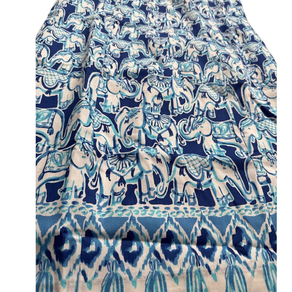 NWT Lilly Pulitzer Cathy Bomber Blue Get Trunky Engineered Elephant Shift Dress - Picture 10 of 12